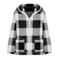 thumbnail image 3 of RongHuan Big and Tall Flannel Shirt for Men Full Zip Plaid Hooded Jackets Fall Winter Fleece Coat Causal Long Sleeve Fuzzy Outwear, 3 of 5