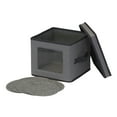 thumbnail image 3 of Household Essentials China Plate Storage Box, Salad Plate Storage, Windowed Panel, Stackable and Foldable Frame, Handles and Fully Removable Lid, Gray, 3 of 8