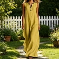 thumbnail image 2 of CHUMUD Robes d'Été pour Femmes Sans Manches à Col en V, Robe Maxi à Demi-Boutonnage, Coupe Ample Décontractée, 2 of 8