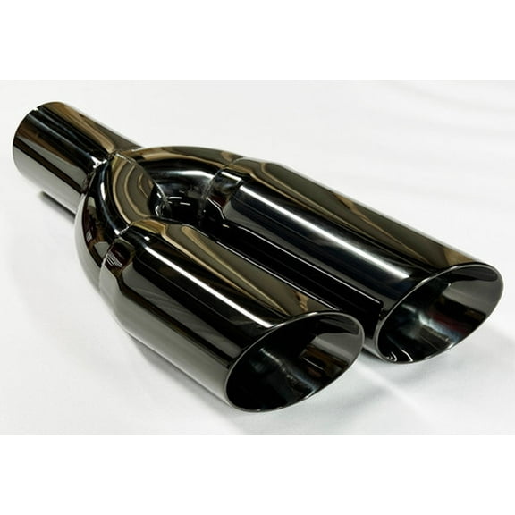 Exhaust Tip 3.00 Inlet 3.00 Outlet 13.00 long WDWDRS30013-300-BC-SS Dual Round Slant Black Chrome 304 Stainless Wesdon Exhaust Tip