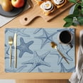 thumbnail image 2 of Navy Blue Starfish Placemats Set of 4, Coastal Ocean Summer Sea Nautical Placemats for Dining Table, Place Mats for Kitchen Tabletop, Waterproof Wipeable Dining Table Mats Set, 2 of 9