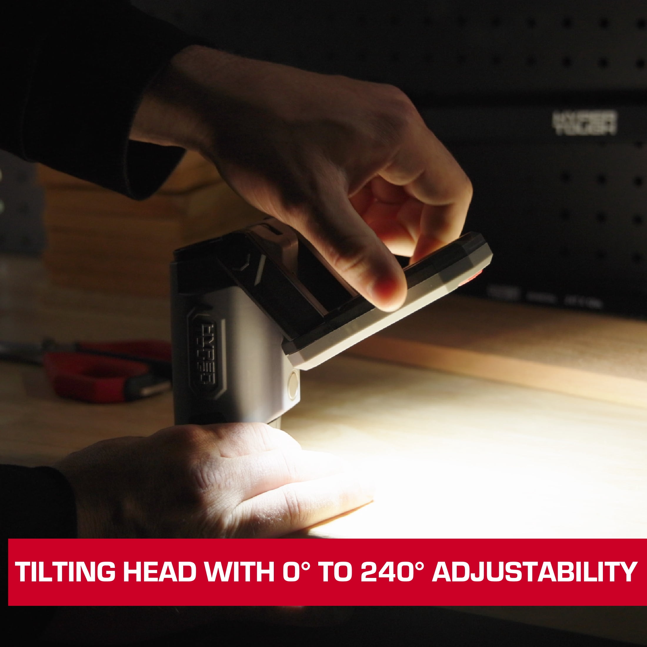 Hyper Tough 12V 800-Lumen Cordless LED Work Light with 1.5 Ah Battery & Charging Cable