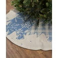 thumbnail image 2 of Blue Christmas Christmas Tree Skirt 36 Inches Large Christmas Skirt Tree, Retro Xmas Blue Snowflake Pine Tree Beige Tree Skirt Christmas Decorations for Fireplace Party Holidays Indoor Outdoor, 2 of 7