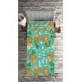 thumbnail image 2 of Ambesonne Mermaid Quilted Coverlet 2 Pcs, Cartoon Character Sea, Twin Size, Turquoise Marigold Green, 2 of 2
