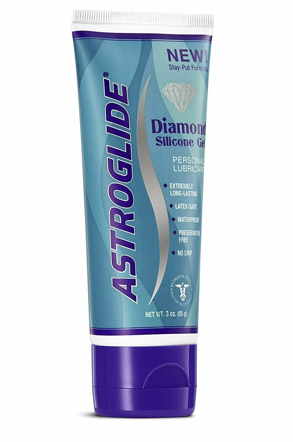 Astroglide Diamond Premium Silicone Lube, Waterproof Gel Personal Lubricant,  3 oz, 6-Pack