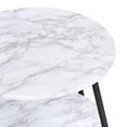 thumbnail image 5 of 18" Black And Marble White Manufactured Wood And Steel Round End Table, 5 of 8