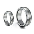 thumbnail image 1 of His & Her's 8MM/6MM Polished Shiny Domed With Brush Center Tungsten Carbide Wedding Band Ring Set, 1 of 6