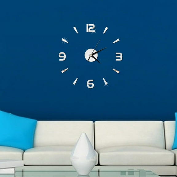 WHAMVOX Modern Acrylic Wall Clock with Numerals for Home Decoration Silver 10 x 10 inches