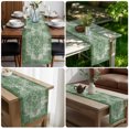 thumbnail image 5 of Green Bohemia Short Table Runner 36 Inches Long,Vintage Abstract Ethnic Geometric Art Cotton Linen Table Runners Dresser Scarves,Fabric Tabletop Scarf Furniture Cover for Home Dinner Party 13"x36", 5 of 9