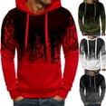 thumbnail image 2 of Men Sweater Long Sleeve Hoodie Straps Loose Big Pocket Pullover Casual Tops, 2 of 2