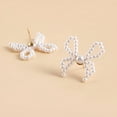 thumbnail image 4 of Ziurtnc 1 Pair Retro Women Stud Earrings Elegant Bowknot Shape Faux Pearl Ear Studs Jewelry Gift Accessories, 4 of 8
