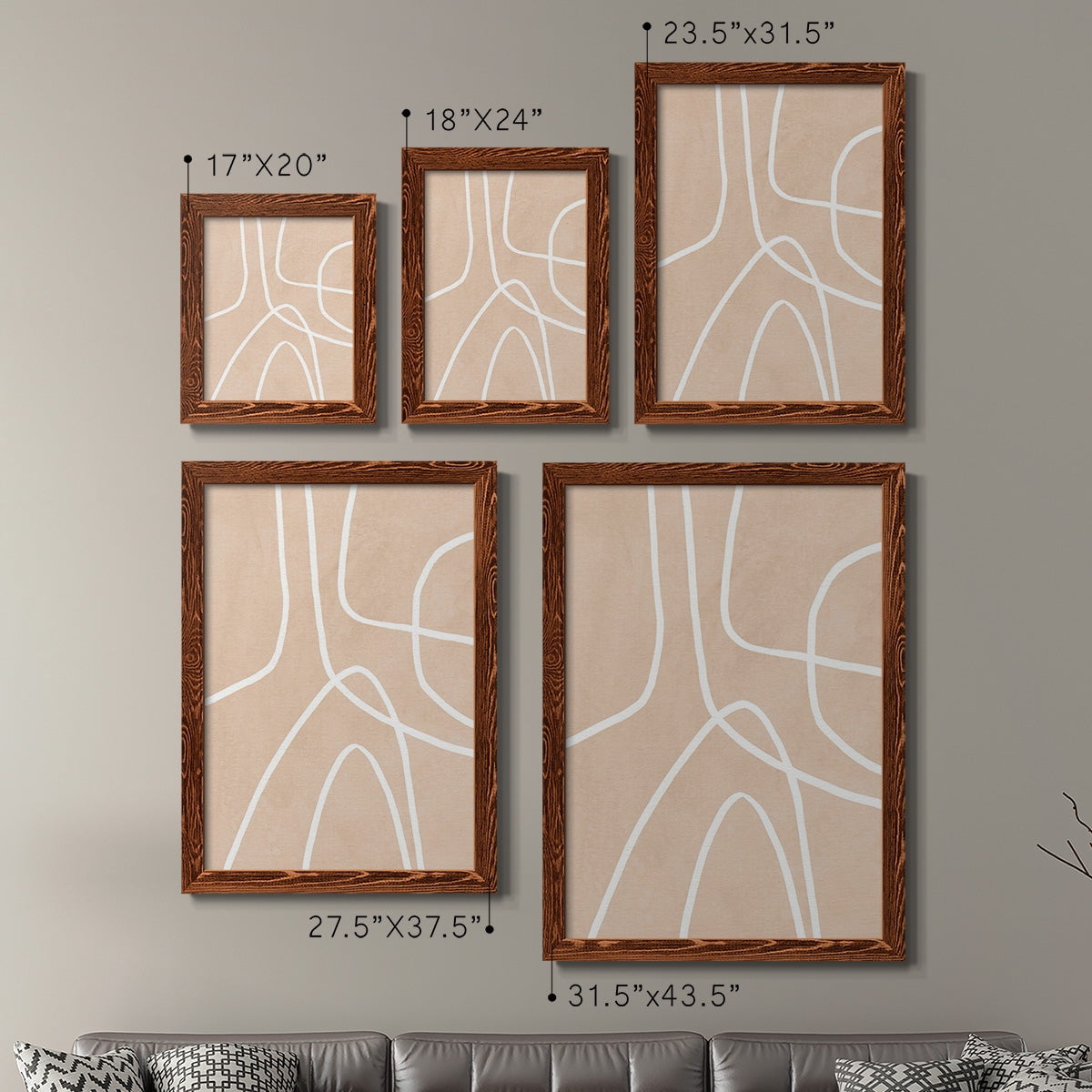 Clean Contour I - Premium Framed Canvas 2 Piece Set - Ready to Hang