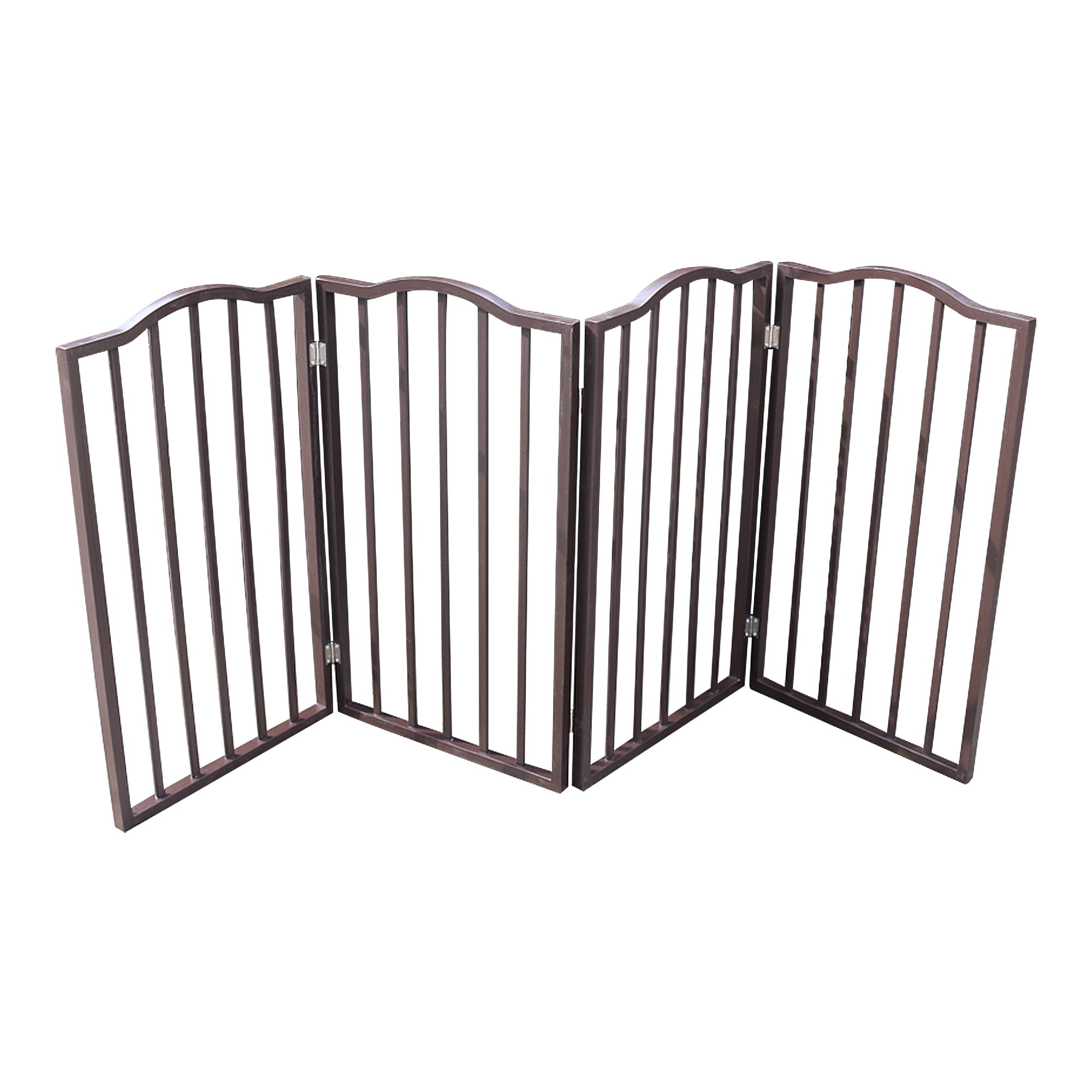 Pet Safety Fence Pet Gate Freestanding for House Doorway Stairs Small Wooden Dog Gate Foldable 3 Panels with Door Medium Sized Pets
