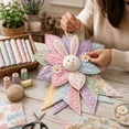 thumbnail image 4 of MInHoues 15.75" Easter Bunny Quilted Door Hanging Sewing Kit, Spring Pastel Floral Fabric Wall Decor Craft Project, DIY Farmhouse Tabletop Centerpieces for Seasonal Home Entryway, 4 of 4