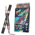 thumbnail image 5 of 36 Pcs Dual Tip Glitter Markers Set 24 Colors Metallic Brush Art Marker Pens 10ml Large Capacity for Journaling Doodling Scrapbooking Card DIY Painting Crafts Multi, 5 of 9