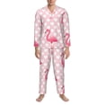 thumbnail image 3 of Balery Cute Flamingo with Heart Pattern Pajama Sets for Men Long Sleeve 2 Piece Sleepwear Loungewear Sets Soft PJ's with Pockets Long Sleeve Comfy Pj Sets-Small, 3 of 7