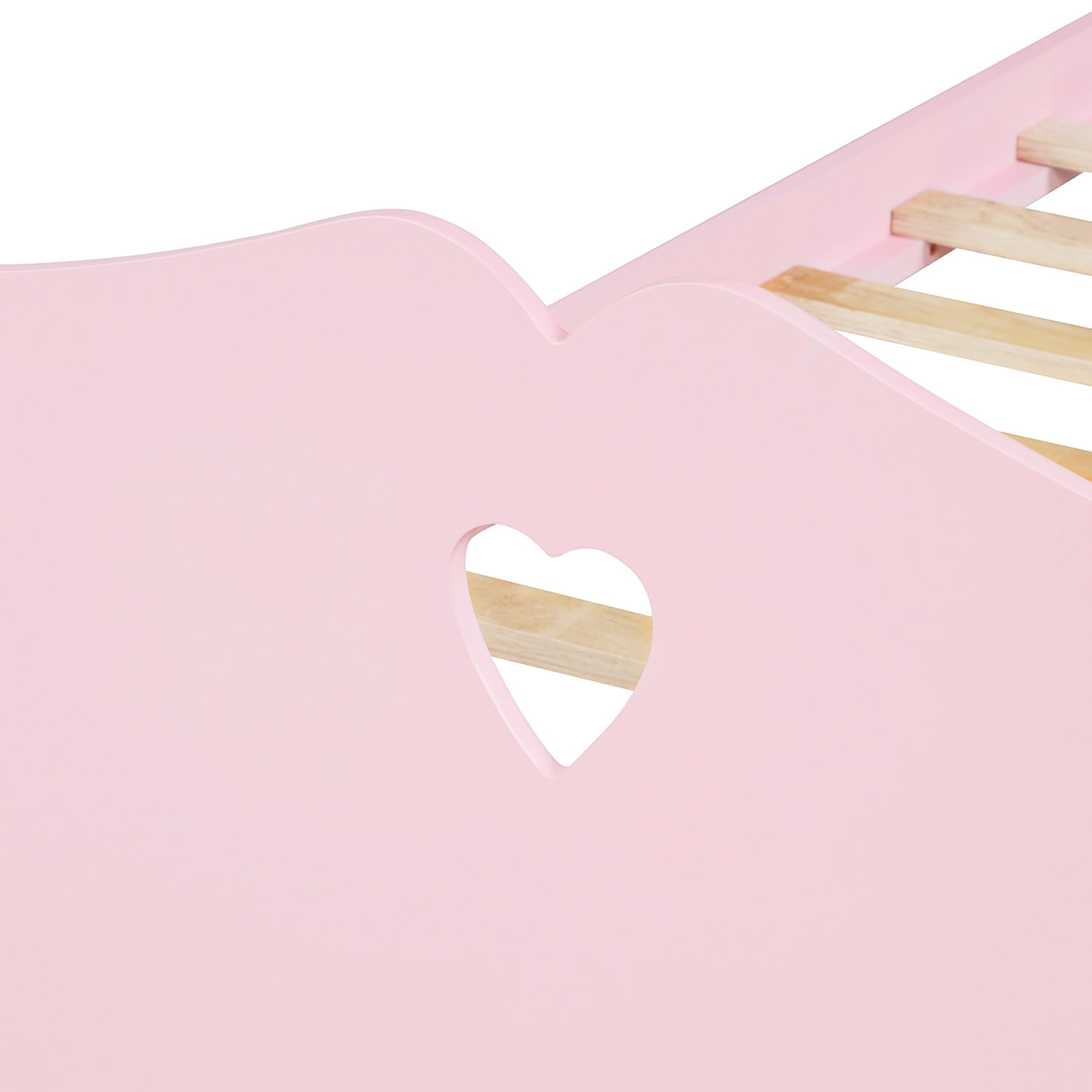 Kepooman Twin Size Modern Solid Wood Platform Bed with Headboard & Footboard for Bedroom, 80"L x 42"W x 43"H, Pink Kepooman Twin Size Modern Solid Wood Platform Bed with Headboard & Footboard for Bedroom, 80"L x 42"W x 43"H, Pink