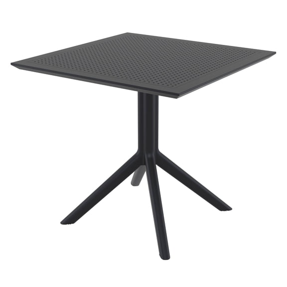 Luxury Commercial Living 31.5" Black Solid Square Dining Table