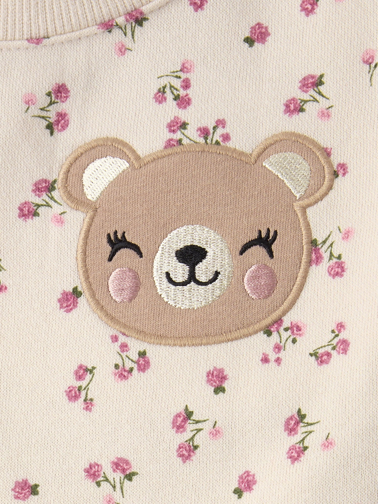 The Children's Place Toddler Girls Long Sleeve Embroidered Bear Outfit Set, 2-Piece, Sizes 12M-5T