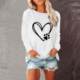 thumbnail image 2 of ICHUANYI Women's Sweatshirts Heart Print Crew Neck Shirts Pullover Long Sleeve Casual Tops, 2 of 4