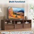 thumbnail image 6 of 70 inch TV Stand for 80" TVs, Modern Entertainment Center with Storage Drawer & Open Shelves, Wood Media Console Cabinet for Living Room Bedroom, Brown, 6 of 9
