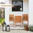 thumbnail image 3 of Homall 3 Piece Folding Patio Bistro Set, Indoor/Outdoor Foldbale Wood Table and 2 Chair Set with Slatted Design, Natural Finish, Wood Color, 3 of 7