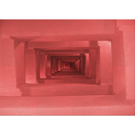 Ahgly Company Indoor Rectangle Patterned Ferrari Red Area Rugs, 8' x 10'