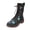 Green, variant on Red Women'S Embroidered Ankle Boots Low Heel Round Toe Side Zipper Front Lace-Up Casual Winter Footwear Floral Design Non-Slip Walking Shoes Size 10.5