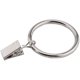 thumbnail image 1 of Anillo de cortina extragrande de 6,35 cm con clips y ojales, gancho de metal inoxidable para decoración de ventanas, compatible con barras de hasta 5 cm (paquete de 10, plateado), 1 of 5