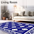 thumbnail image 2 of ODIKA 2'x3' Machine Washable Non-Slip Area Rug, Elegant Majesty Artisan Crafted Jewel Masterwork High Traffic Rug with Pad, Blue, 552972, 2 of 8