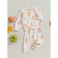 thumbnail image 4 of Wassery 2PCS Baby Halloween Clothes Newborn Girls Fall Outfits Set Long Sleeve Pumpkin Print Sweatshirt Tops+ Elastic Waist Pants Infant Halloween Costume 0-24 Months, 4 of 8