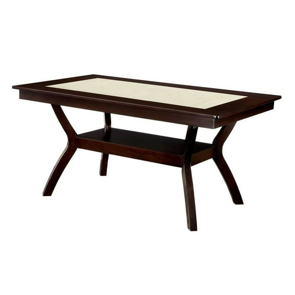 Brent Two-Color Dining Table, Dark Cherry & Ivory Finish