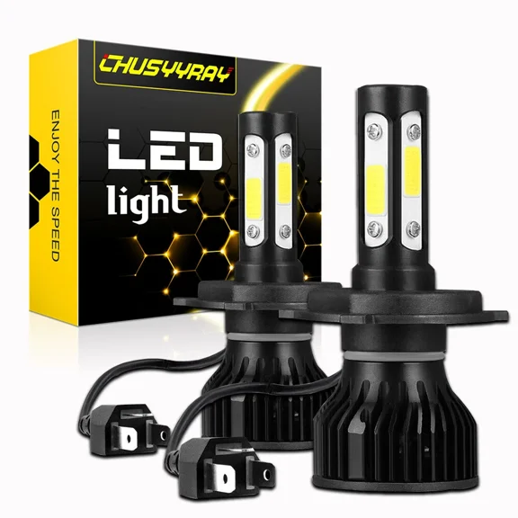6000K 4-Sides H4 9003 LED Headlight Kit High/Low Beam Bulbs 2X Replace Halogen