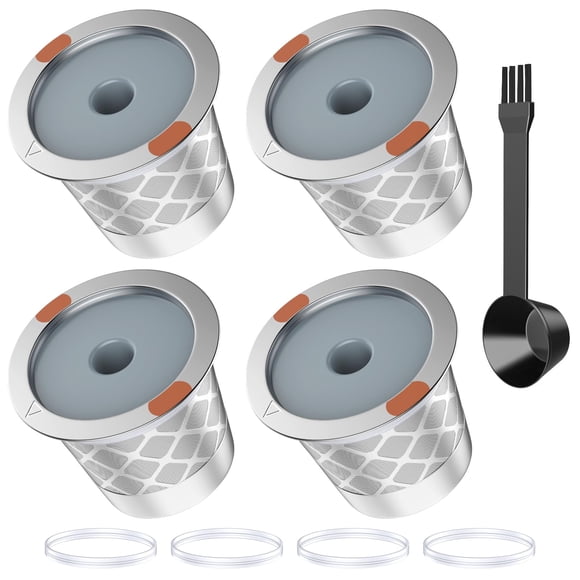 Filtros de café NOALTO reutilizables K-cup de acero inoxidable, paquete de 4