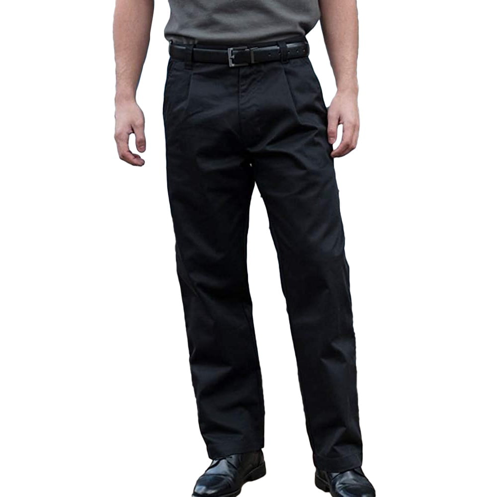 RTY Workwear Mens Casual Stain Resistant Single Pleated Work Pants ...