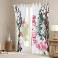 thumbnail image 3 of Manfei Cartoon Xmas Snowman Blackout Curtains,Rustic Flower Floral Curtains Pack of 2 (38x45 Each),Pink Green White Window Curtains For Kids,Super Cozy Room Decor, 3 of 6