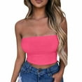thumbnail image 2 of Women's Solid Color Sleeveless Tube Top Under $5 Summer Beach Sports Casual Fashion Wear Breathable Stretch Fit for Gym Daily Outfits​, 2 of 5