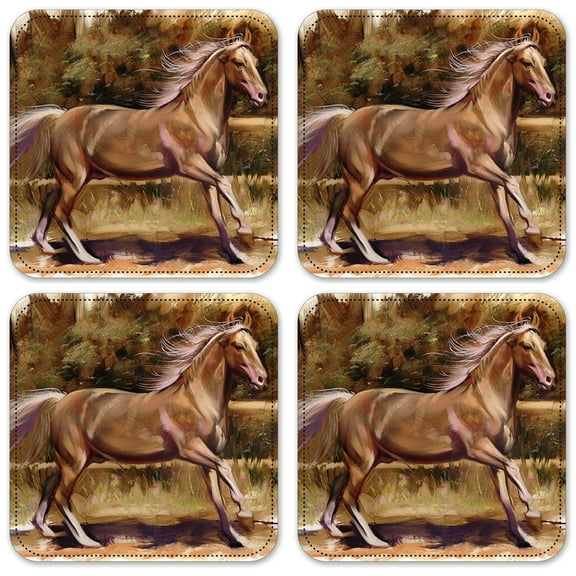 Vinyl Drink Coasters - Set of 4 - Palomino