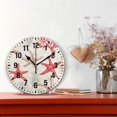 thumbnail image 2 of Yayeee 10" Wall Clock Battery Operated Quartz Round Silent Non-Ticking Home Decor, Brown Starfish, 2 of 6