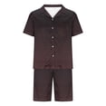 thumbnail image 4 of Stamzod Mens Satin Pajamas Set Button Down Short Sleeve Shirt Soft Shorts Sleepwear Loose Pocket Loungewear Gradient Color Mens Outfits, 4 of 5