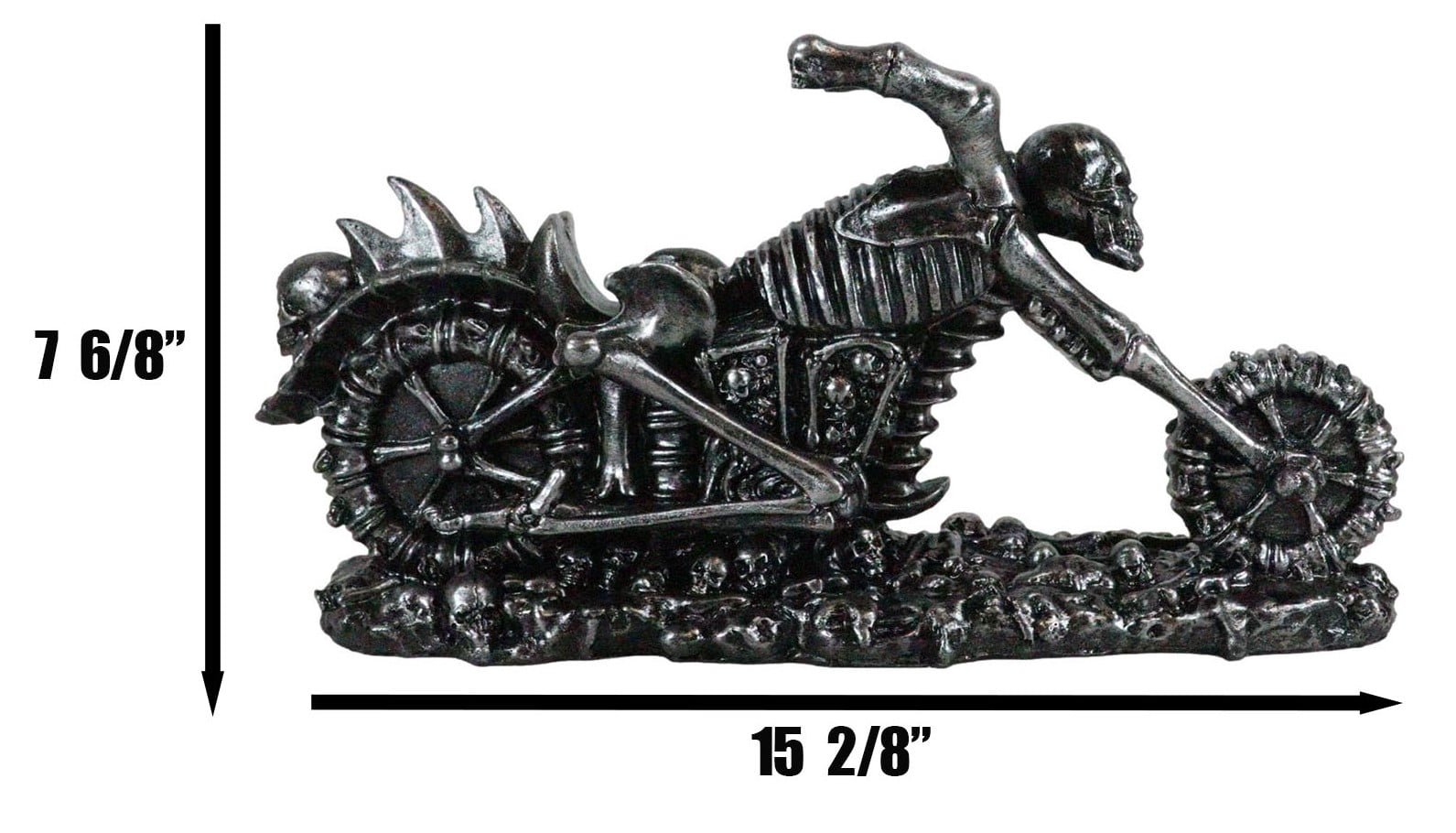 Ebros Hell Ghost Rider Skull Chopper Motorbike Wine Holder