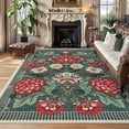 thumbnail image 2 of Hasoo Gray Green Washable Area Rugs 9' x 12' Rug for Living Room Floral Modern Non Slip Throw Indoor Carpet, 2 of 5