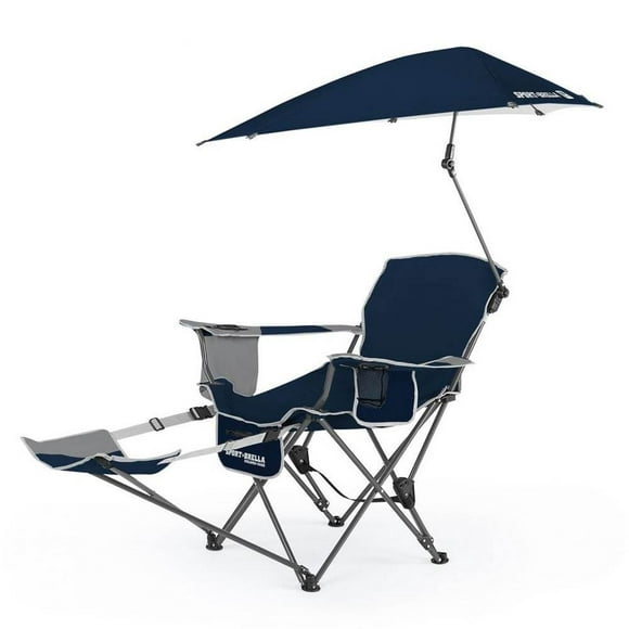 Sport Brella Portable Sun Shelter Weather Umbrella Recliner Folding Chair, Blue