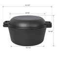 thumbnail image 2 of Cutlery Sets 2 in 1 Pre-Seasoned Cast Iron Dutch Oven With Dual Handles, Outdoor Camping Deep Pot for Camping Fireplace Cooking BBQ Baking Campfire, 5 Quart.With 2pcs Silicone Handel Covers.,Cookware, 2 of 16
