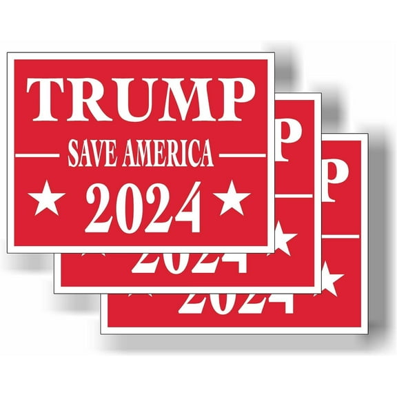 3 Pack Eco Trump 2024 Red Save America Bumper Magnet 4 in x 3 in