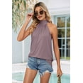 thumbnail image 6 of Tank Top for Women Pleated High Neck Halter Tops Taro XL, 6 of 9