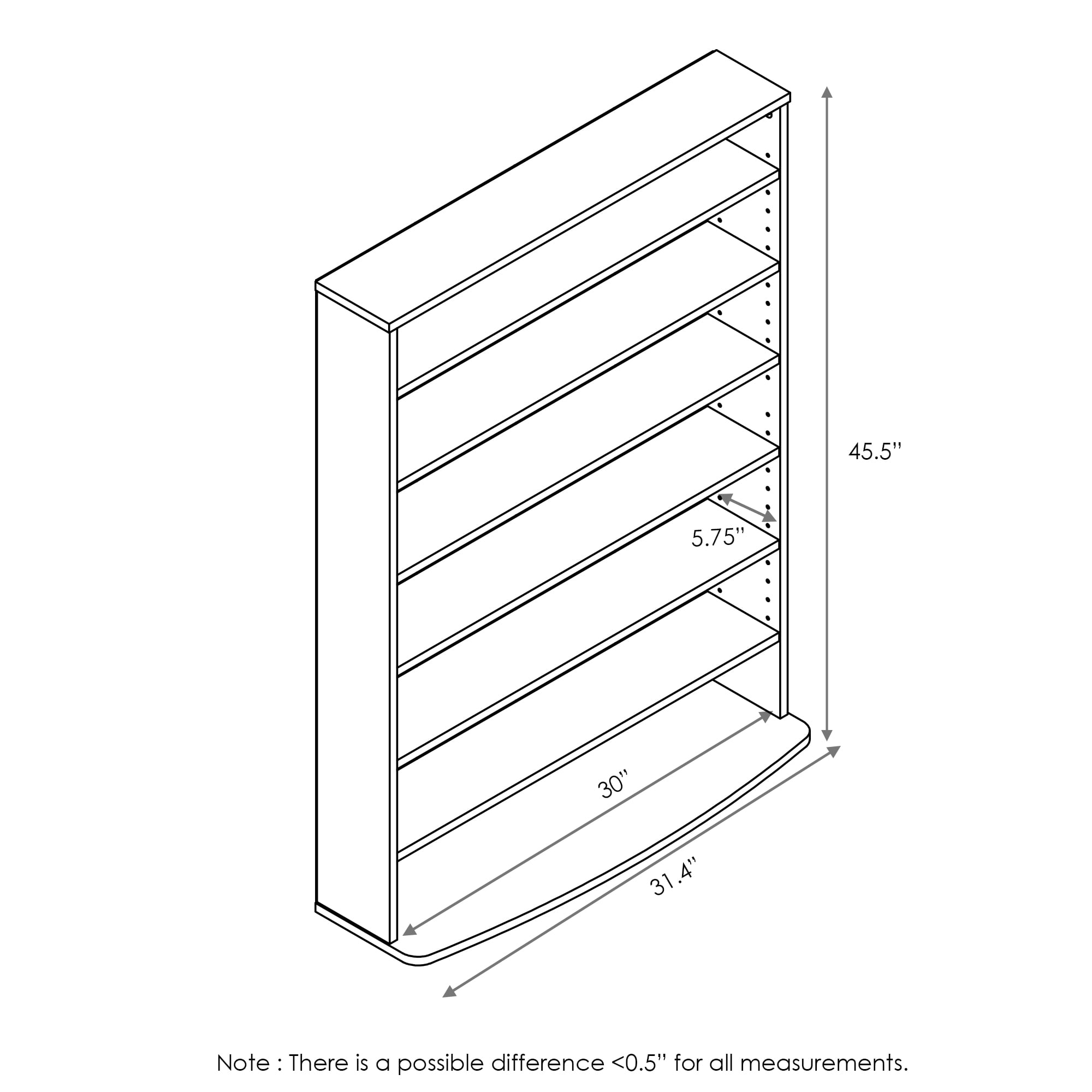Espresso 17059EX Furinno JAYA 6-Tier Multimedia Storage Tower