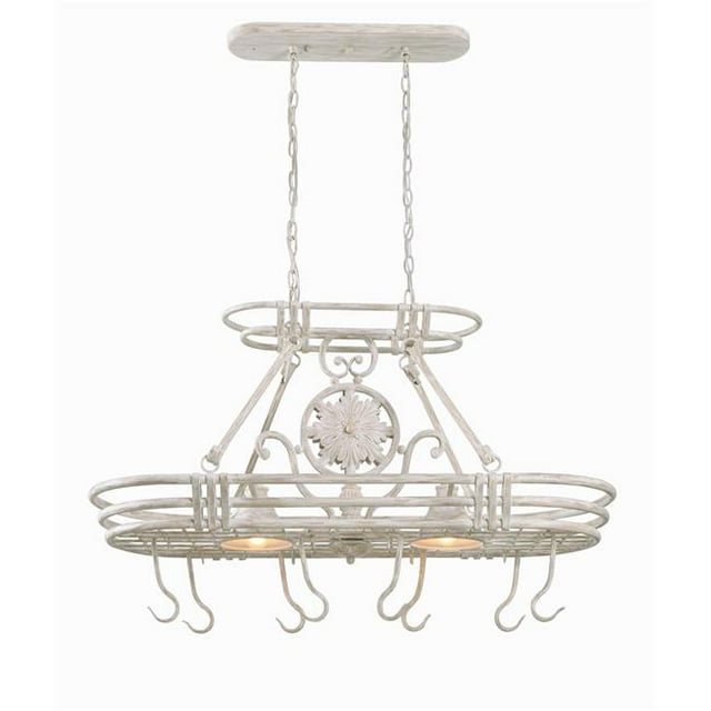 Kenroy Home 90304WW Dorada 2 Lumière Potrack&44; Patiné Blanc