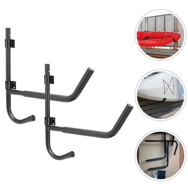 TABLZONE 2Sets Stable Black Metal Kayak Wall Rack with Eva Padding for Indoor Canoe Storage
