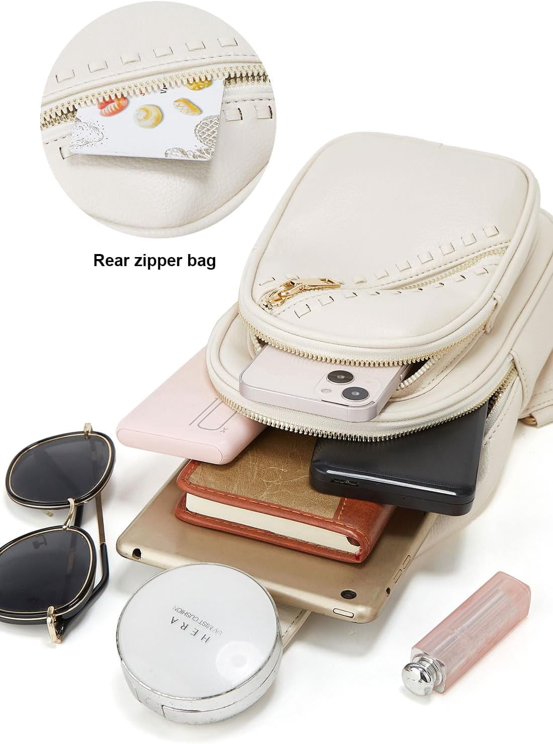 Small Sling Bag for Women, Vegan Leather Fanny Pack Crossbody Bags for Women, Chest Bag With Wide Strap